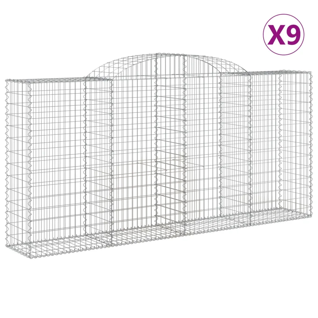 Cesti Gabbioni ad Arco 9 pz 300x50x140/160 cm Ferro Zincato 3146744
