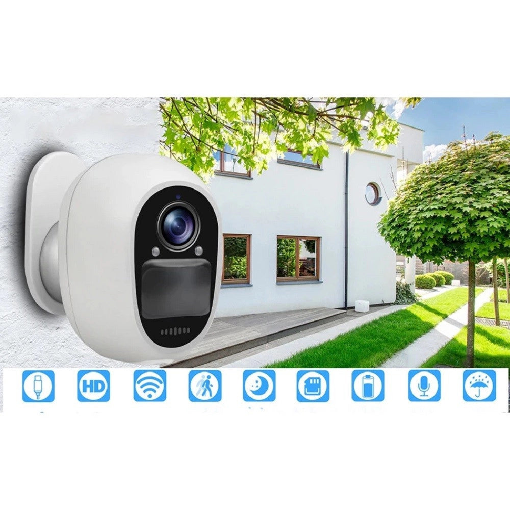 Trade Shop - Telecamera Sorveglianza Ip Wifi Impermeabile Visione Notturna Hd Esterni Q-s703 -