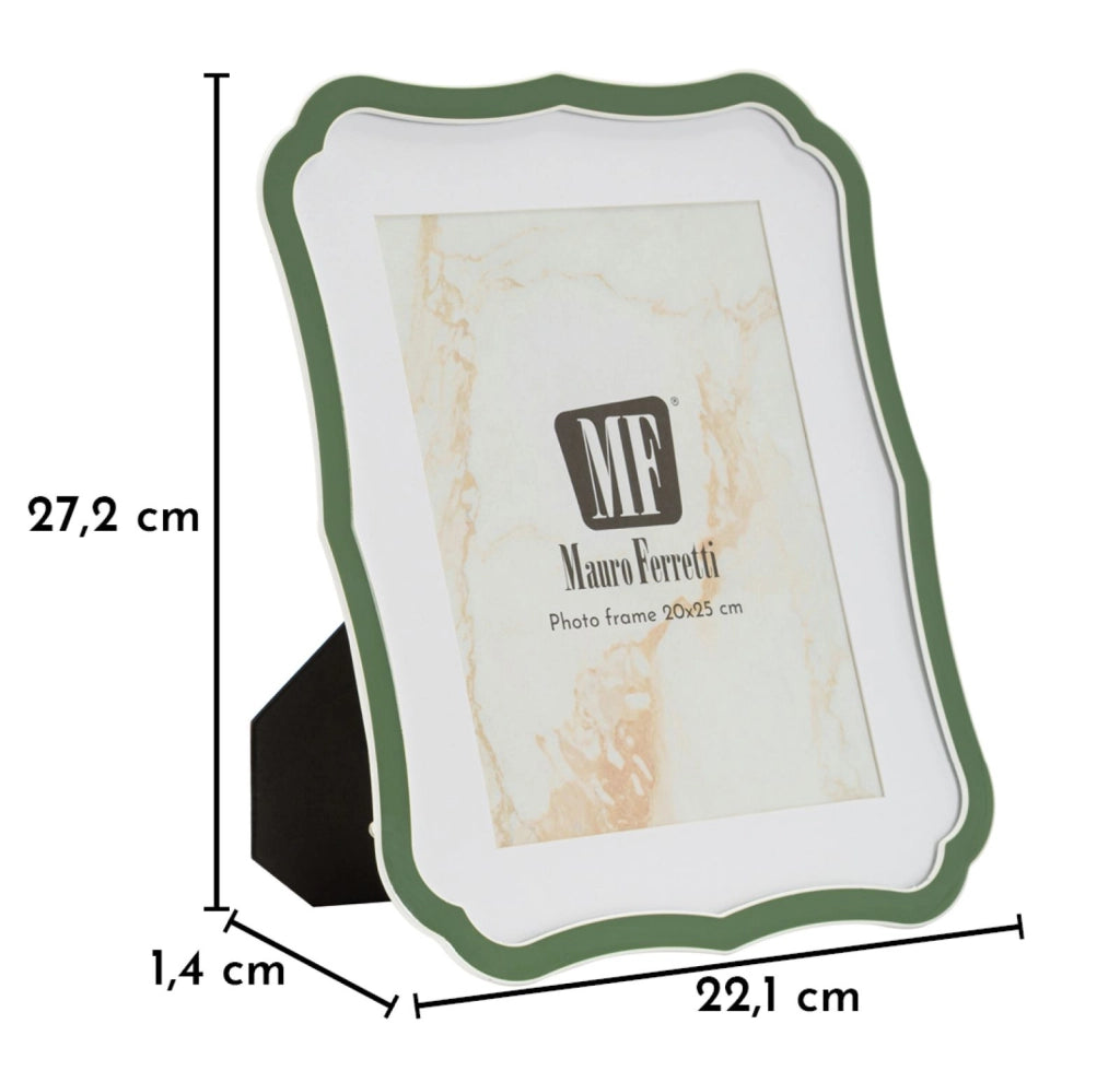Cornice Margot Verde 22,1x1,4x27,2 cm in Zinco e Vetro Verde e Argento