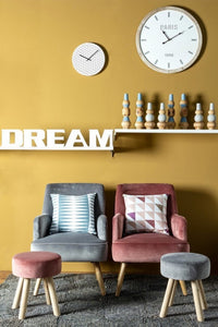 Set 2 Sgabelli  34x34x38 cm in Velluto Adeline Rosa