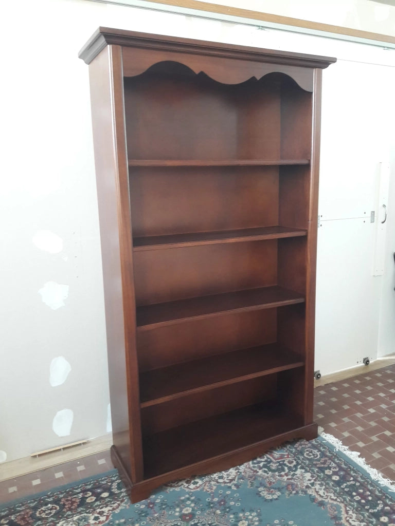 Libreria classica 5 ripiani in legno tinta noce 120x40x210h (514) - Mobili 2G
