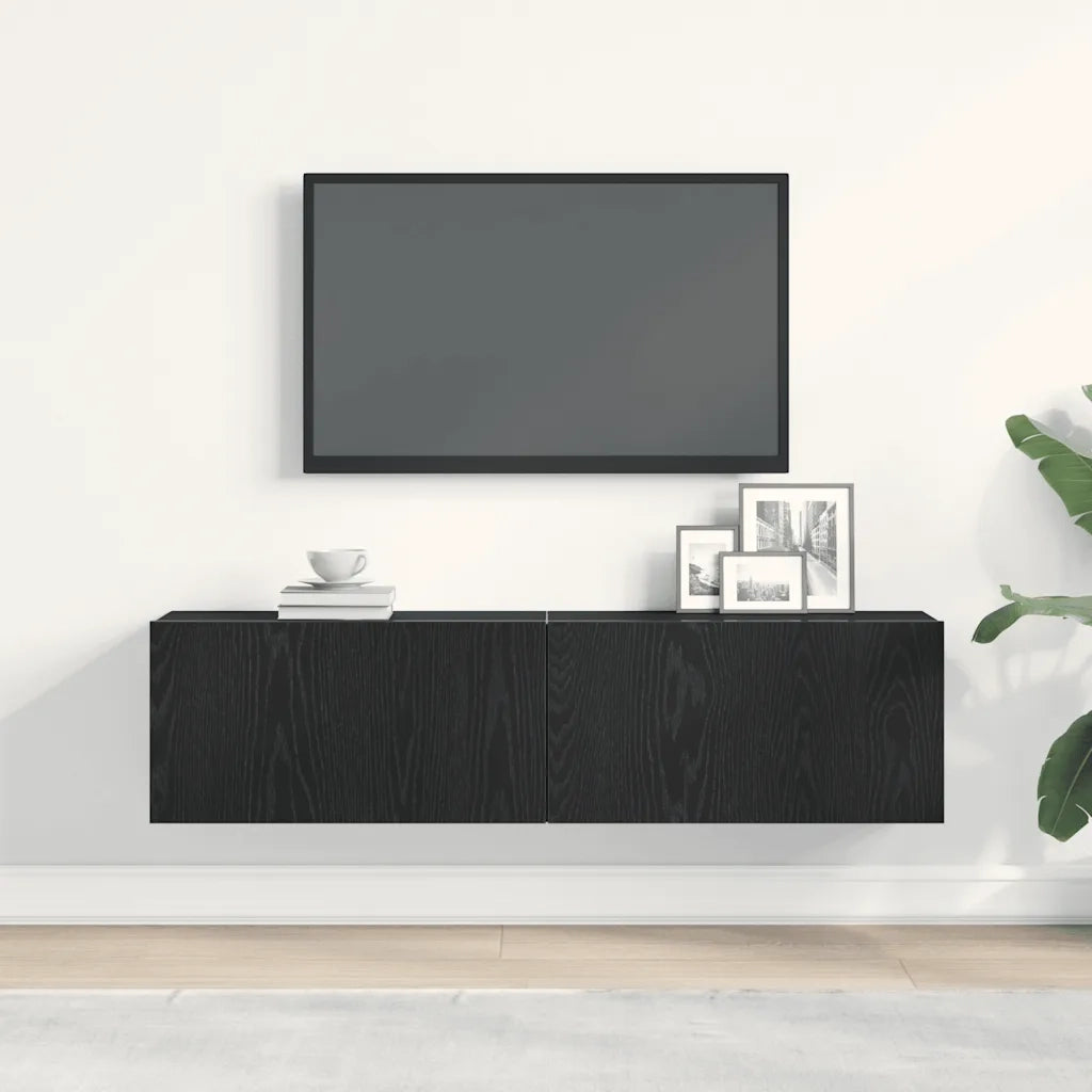 vidaXL Mobile TV Rovere Nero 120x30x30,5 cm in Legno Multistrato