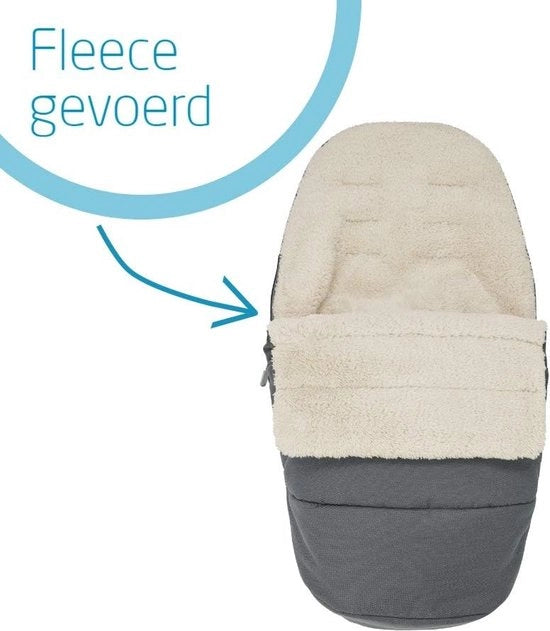 Sacchetto per piedi, Adatto per passeggini, Copertura in pile calda per l'inverno, Graphite Essential (grigio scuro)