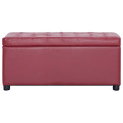 Cassapanca-Panca con Contenitore-Baule 87,5 cm Rosso Vino in Similpelle