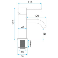 Rubinetto Da Lavabo Rea Foster Nickel Gold Low