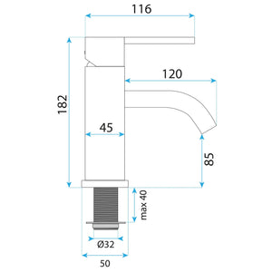 Rubinetto Da Lavabo Rea Foster Nickel Gold Low