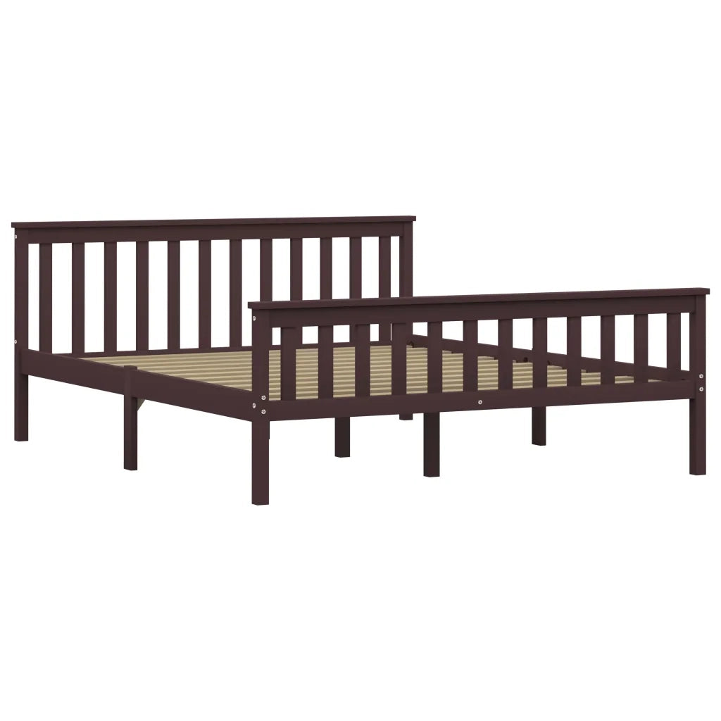 Giroletto senza Materasso Marrone Scuro 160x200 cm Legno Pino 283236