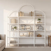 Scaffale a 5 ripiani in MDF e metallo bianco 170x26x190 cm