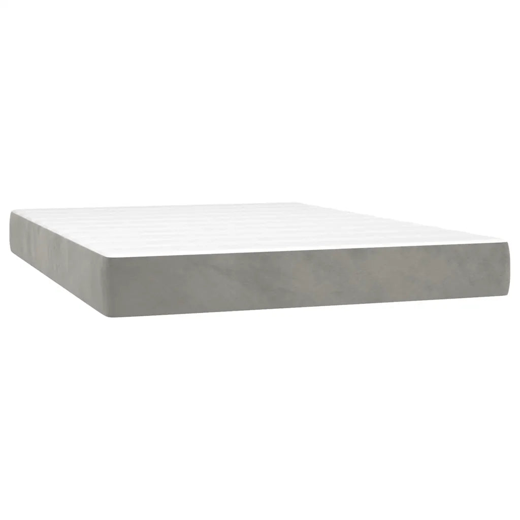 Materasso a Molle-Materasso per letto Grigio Chiaro 120x210x20 cm in Velluto