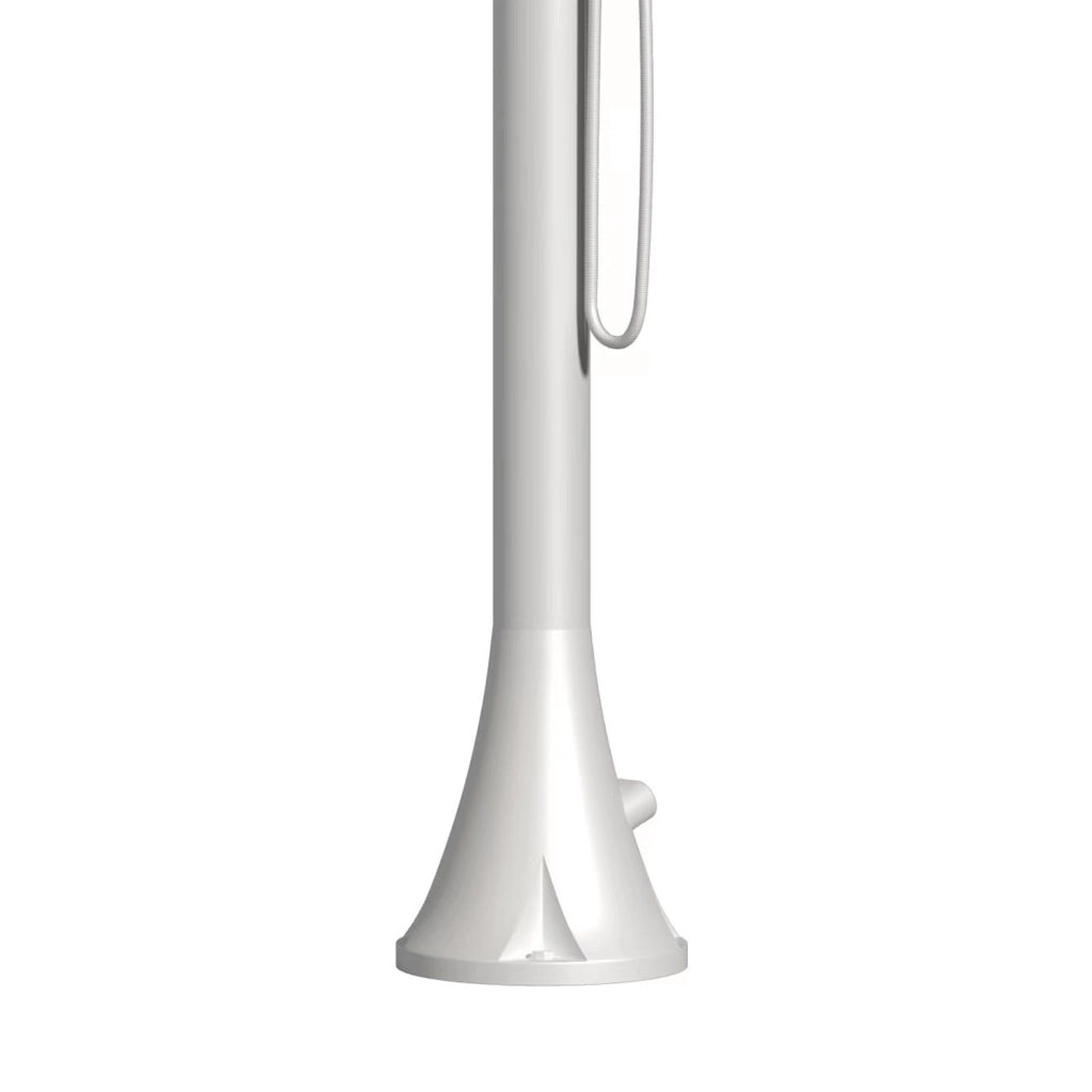 SINED Doccia Luna Bianca In Acciaio Inox 316l Nautico Doccino Flessibile Doppio Attacco Inferiore e Laterale Installazione Interna ed Estern Acqua calda e fredda con miscelatore