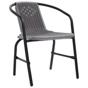 Sedie da Giardino 6 pz | Sedie da Esterno in Plastica Rattan e Acciaio 110 kg