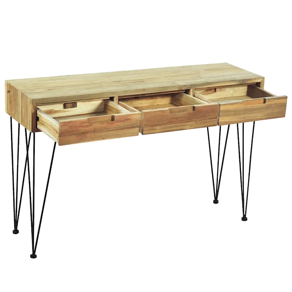 Tavolo Consolle 120x35x76 cm in Legno Massello di Teak cod mxl 18769