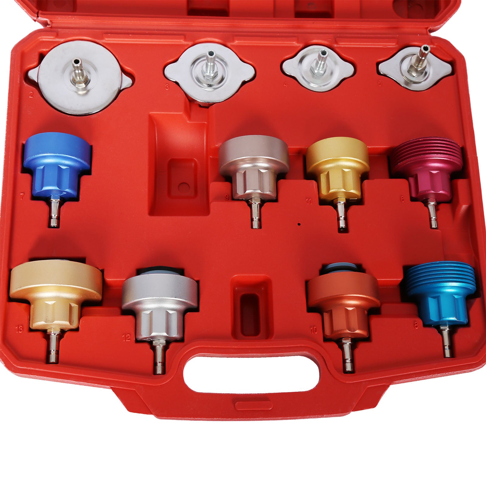 Set universale 14 pezzi per sistema di raffreddamento Tester radiatore auto