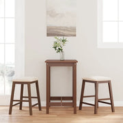 Sedie da Bar con Cuscini 2pz Marrone Legno Massello di Hevea 4102576