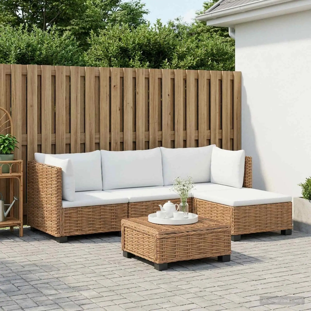 5 pz Set Lounge in Rattan con Cuscini GENDT Rattan naturale 3429848
