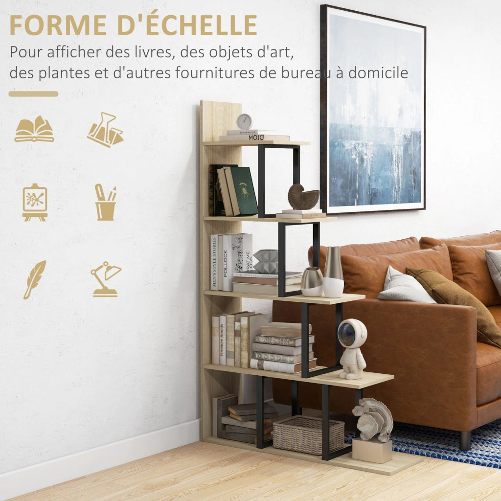 Libreria scaffale divisorio stile industriale ¨C zephmum ¨C quercia 102x30x160 cm