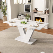 TAVOLO DA PRANZO Allungabile 120/160 x 80 cm Bianco in MDF