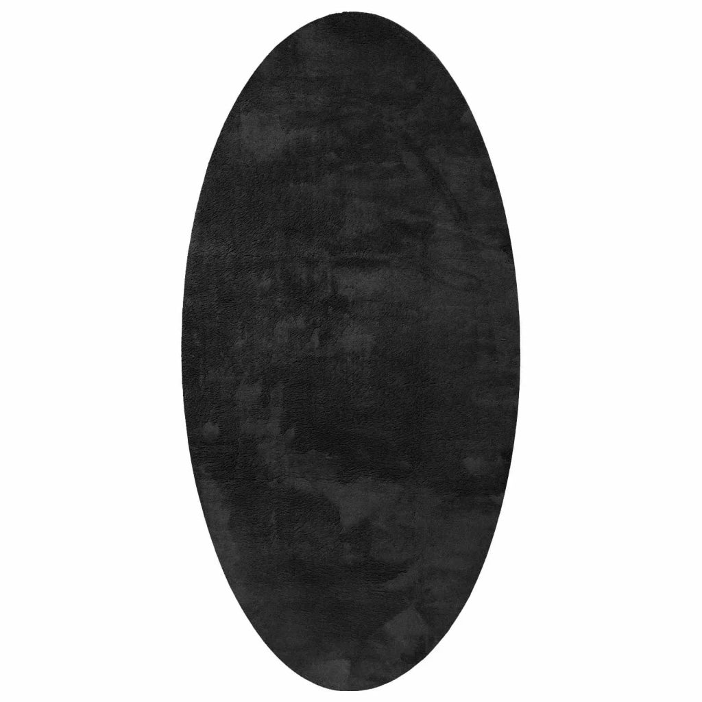 Tappeti per area Ovale HUARTE Nero 100 x 200 cm 100% Poliestere 4103650