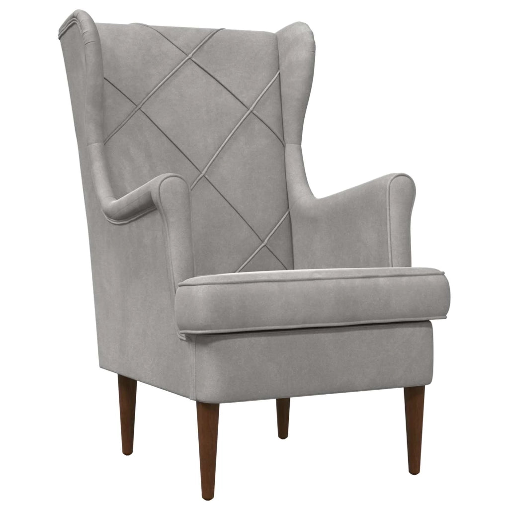 Poltrona con Ottomano 2 pz Grigio Chiaro Velluto 3418842