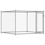 Gabbia per Cani-Cassa per cani con Porta Grigia 2x2x1,5 m in Acciaio Zincato