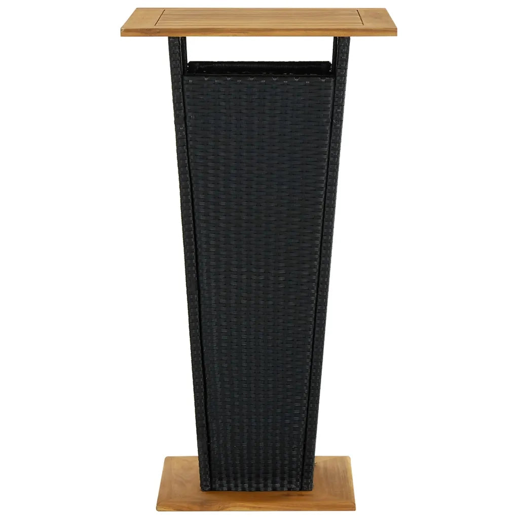 Set Bar da Giardino 3 pz con Cuscini in Polyrattan Nero 3064856