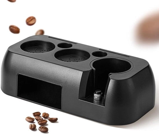 Stazione di tampè 51 mm/54 mm/58 mm Knock Knock - stazione di tampè per portatasse - accessori barista - nero.