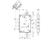 SERRATURA TRIPLICE APPLICARE CON SCROCCO DM BLINDATE 52571ML/37  mm.63 DX/SX (52571ML 37 36)    MOTTURA