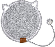 Pannelli di gomma per gatti con pallina. Pannelli di gomma per dormire, grattare e giocare. Pannelli di gomma rotondi per gatti per protezione degli arredi. Pannelli di gomma per gatti indoor (grigio).