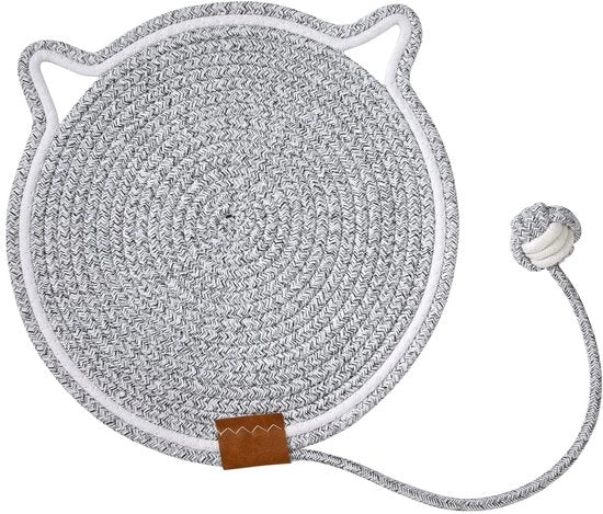 Pannelli di gomma per gatti con pallina. Pannelli di gomma per dormire, grattare e giocare. Pannelli di gomma rotondi per gatti per protezione degli arredi. Pannelli di gomma per gatti indoor (grigio).