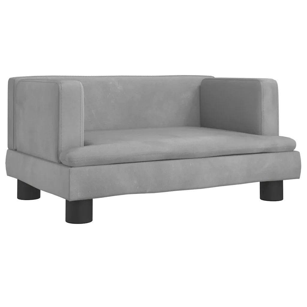 Divano per Bambini Grigio Chiaro 60x40x30 cm in Vellutocod mxl 93860
