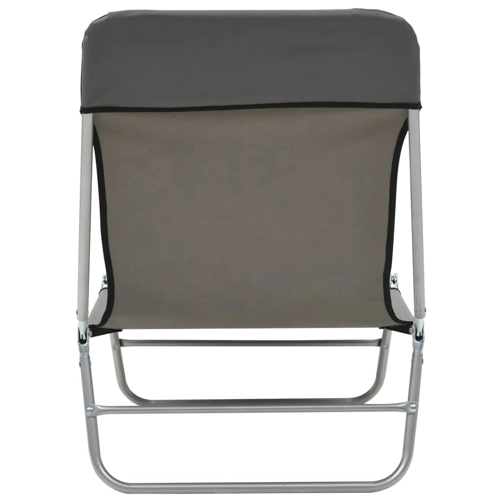 Lettini prendisole pieghevoli 182 cm 2 pezzi acciaio e tessuto grigio 02_0011934