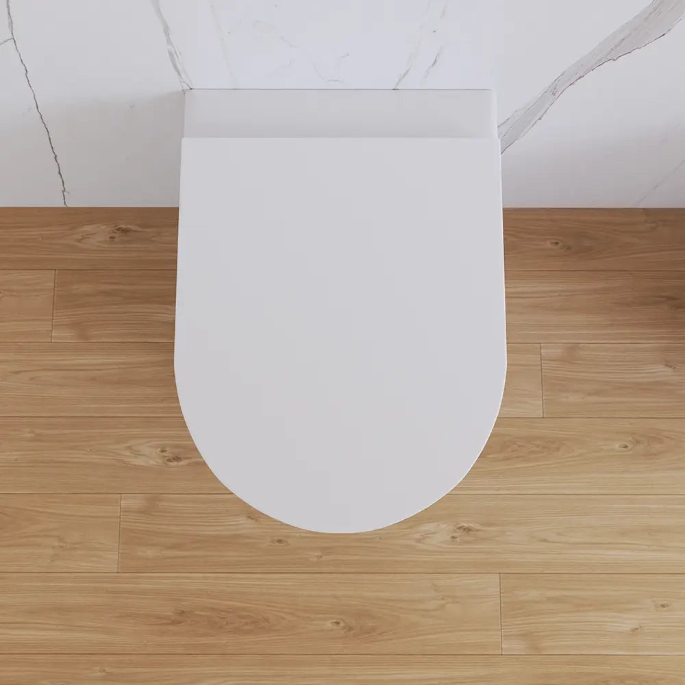 Sanitari filomuro rimless in ceramica bianco lucido: vaso bidet e copriwc soft-close | Nassau