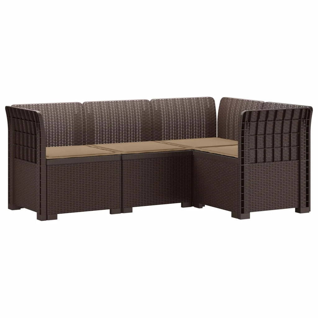 Divano da Giardino 4 Posti con Cuscini Aspetto Rattan PP 3443968