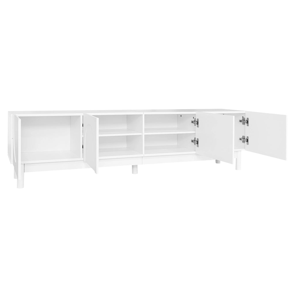 OKWISH Mobile TV con 4 Ante e Ripiani, Design senza Maniglie, per Soggiorno, MDF e Pannelli di Particelle, 169 x 34 x 45,5 cm