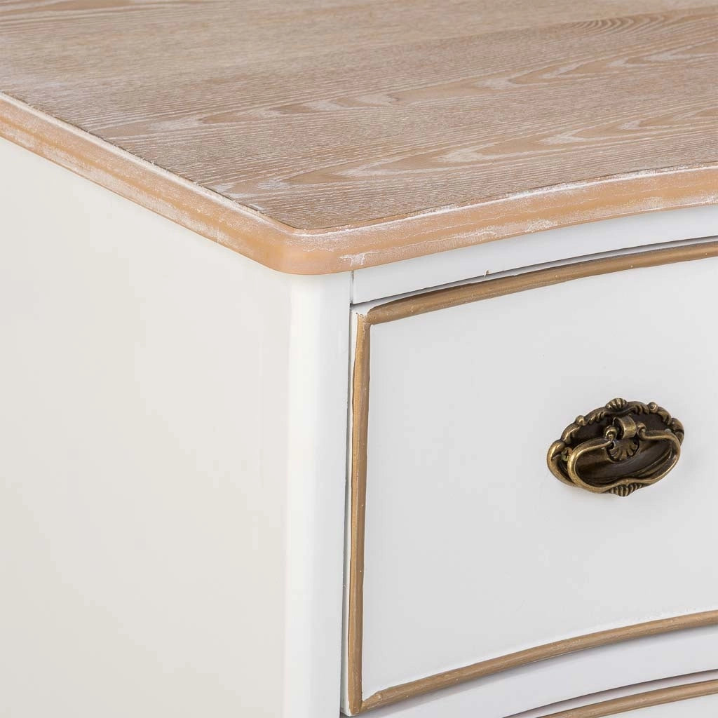 Cassettiera in legno a 3 cassetti bianco 100x50x80