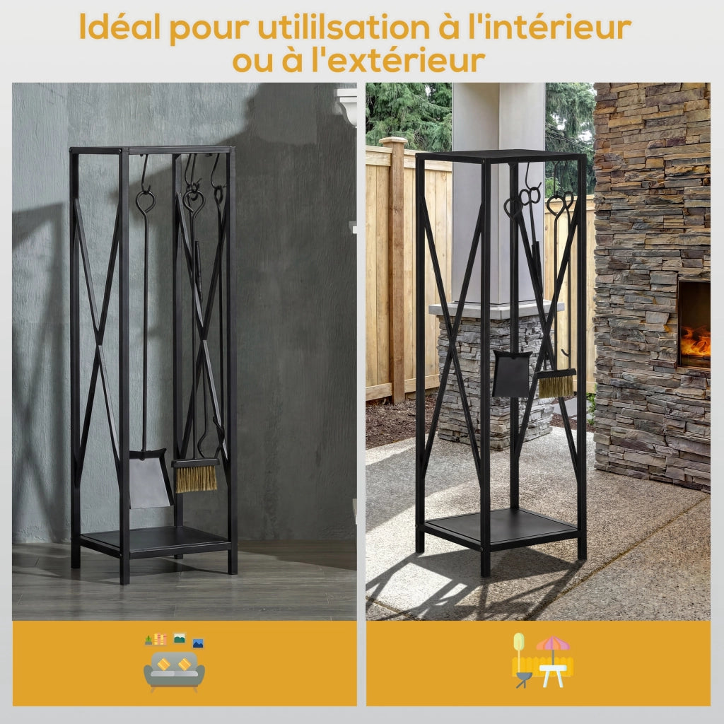 Tavolo portacenere ¨C zephmum ¨C metallo nero 34x34x111 cm