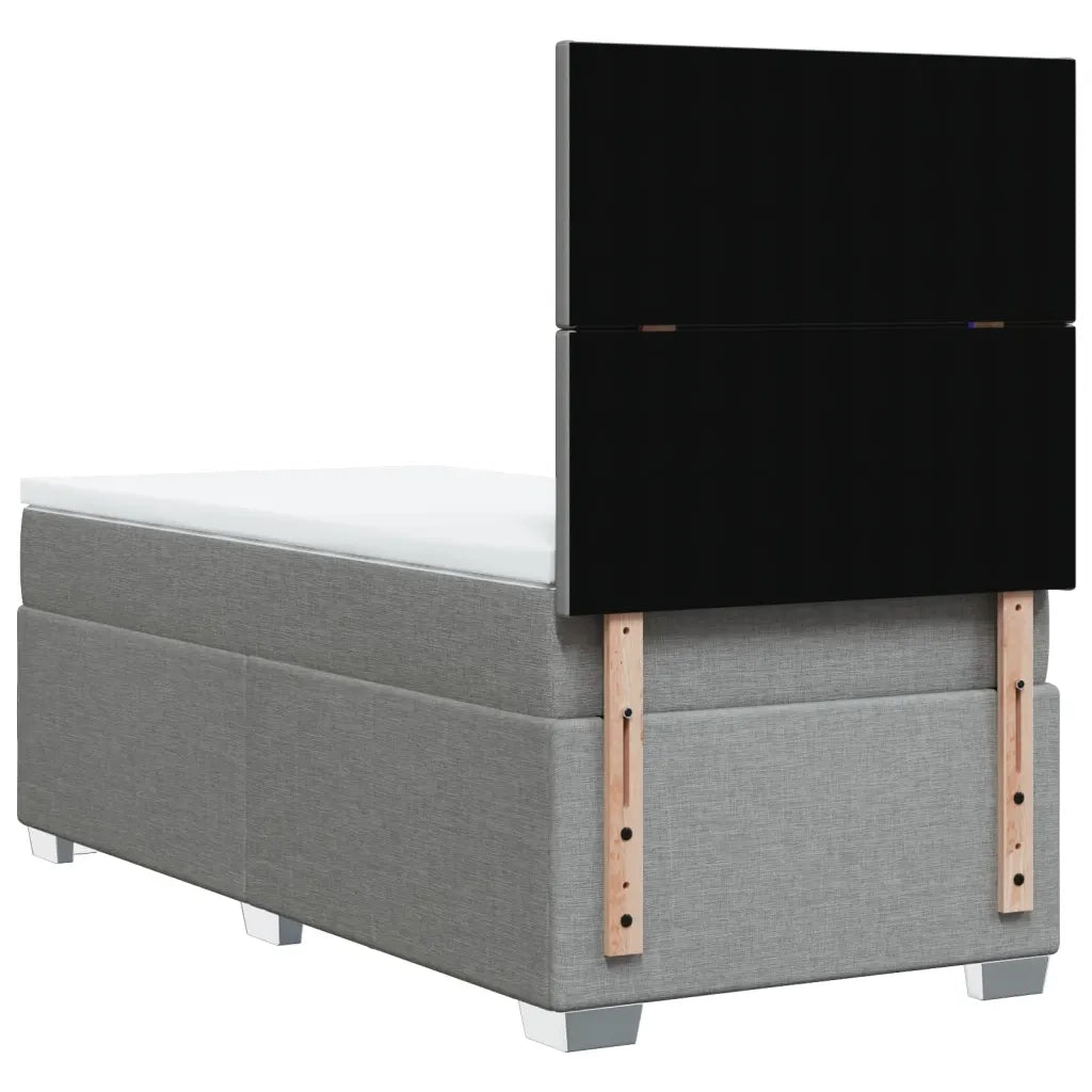 Giroletto a Molle con Materasso Grigio Chiaro100x200 cm Tessuto 3290392