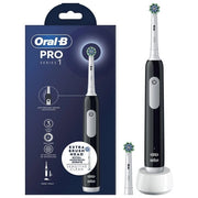 Oral-B Spazzolino Elettrico Ricaricabile Series 1 Nero con 2 Testine di Ricambio, 1 Spazzolino