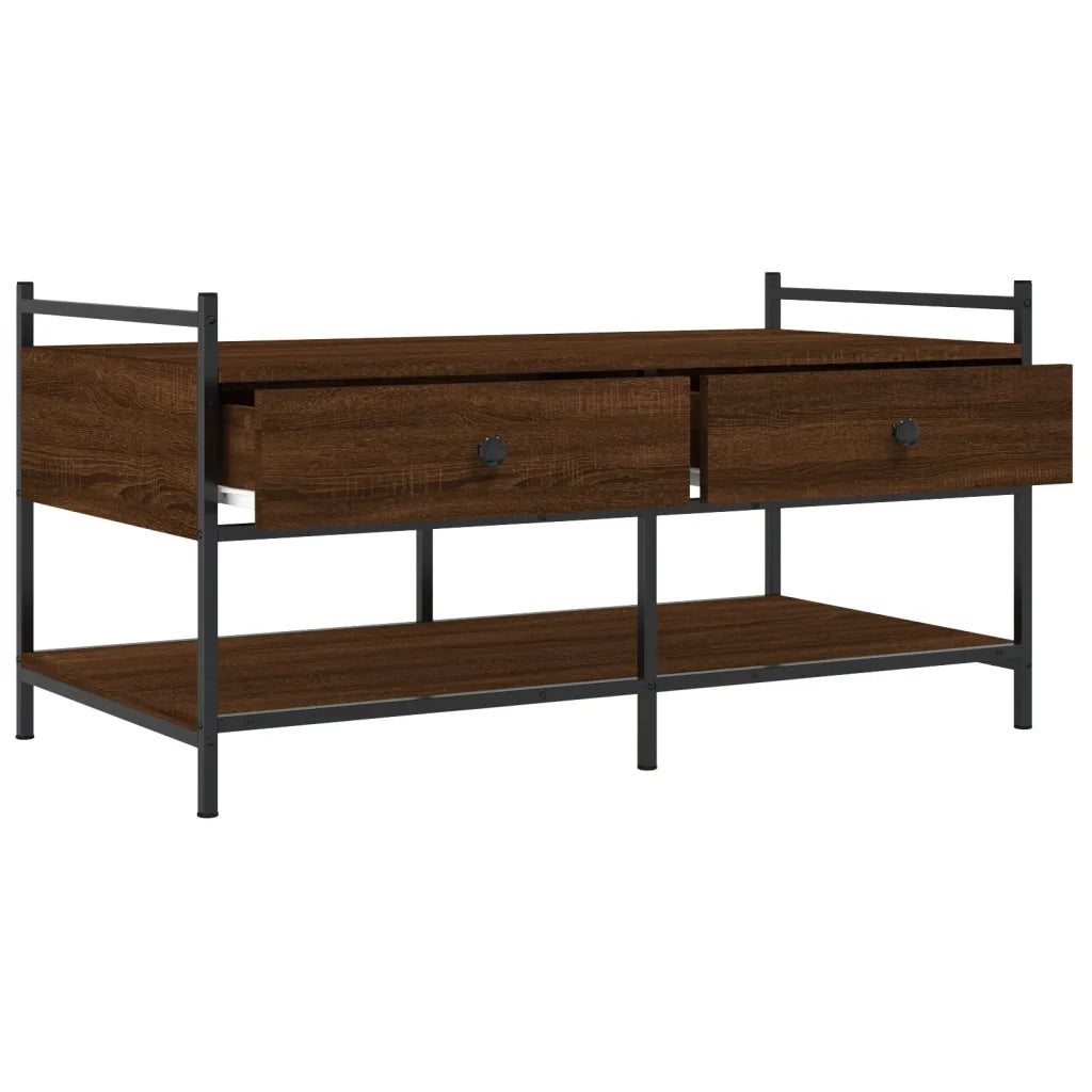 Tavolino da Salotto Rovere Marrone 99x50x50cm Legno Multistrato 833964