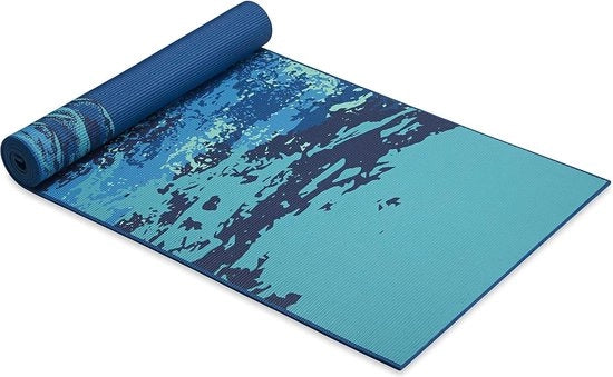 Mat yoga premium 6 mm stampato doppio lato antiscivolo per tutte le tipologie di yoga, pilates e esercizi di terra 68 x 24 pollici x 6 mm di spessore