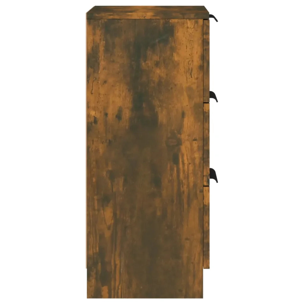 Credenze 2 pz Rovere Fumo 30x30x70 cm in Legno Multistrato 817013