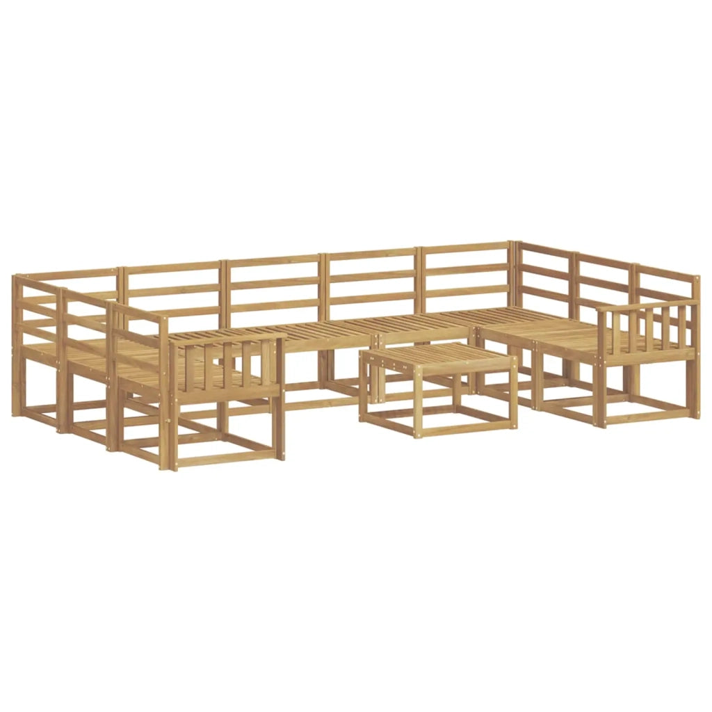 Set di divani da esterno 10 pcs Bianco Legno di Acacia Massello 3388248