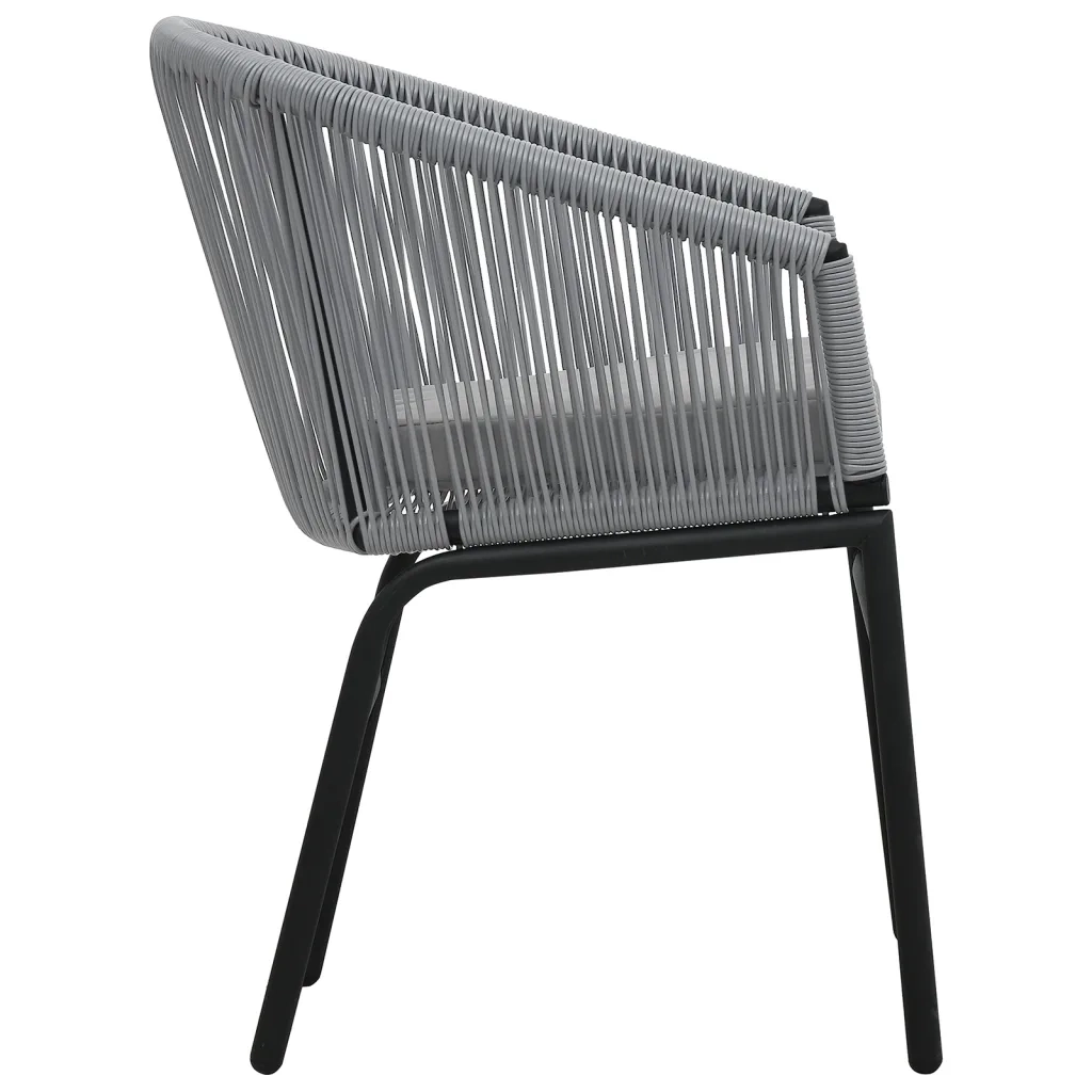 Set da Bistrot 3 pz con Cuscini in Polyrattan Grigio 48140