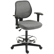 Sedia da ufficio regolabile in altezza con braccioli e ruote ¨C zephmum ¨C grigio 60x57x97-119 cm