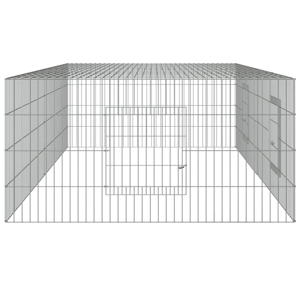 Gabbia per conigli 2 pannelli 220 x 110 x 55 cm Ferro zincato Argento 02_0041686