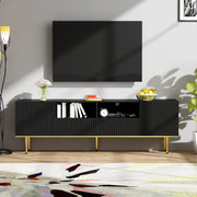Mobile TV moderno con piedi e bordo dorati