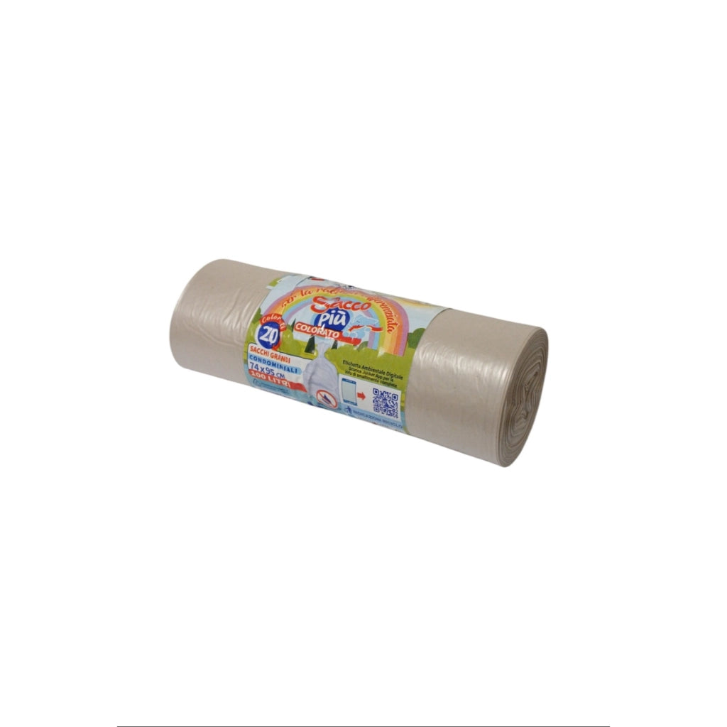 SACCHI BIDONCINO 100L 74X95CM 20PZ TRASPARENTI
