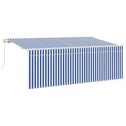Tenda da Sole | Tenda Retrattile Blu e Bianco 400 x 200 cm