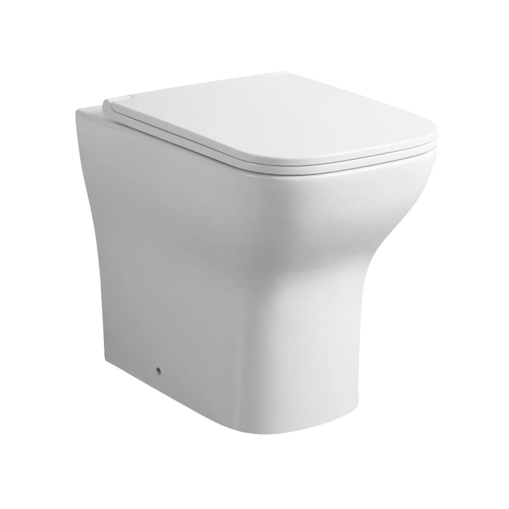Sanitari filomuro SALVASPAZIO serie TULIPANO: vaso, bidet, copriwater soft-close - Bianco Lucido