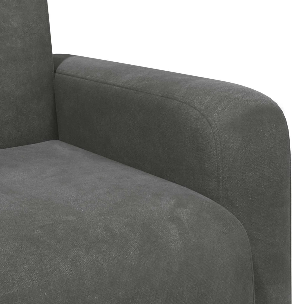 Poltrona-Divano Sedia-Poltroncina Grigio Scuro Velluto 616071